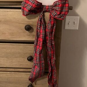 Pottery Barn Red Plaid Bow Tie Clip set of 6